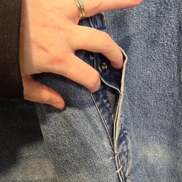 Vintage Carhartt Overalls Mens Blue Denim Farmer Construction - Picture 3 of 16